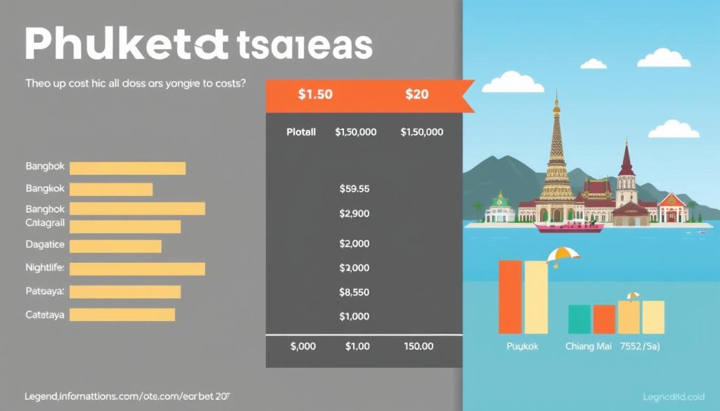 Graph showing cost comparison between Phuket and other Thai destinations