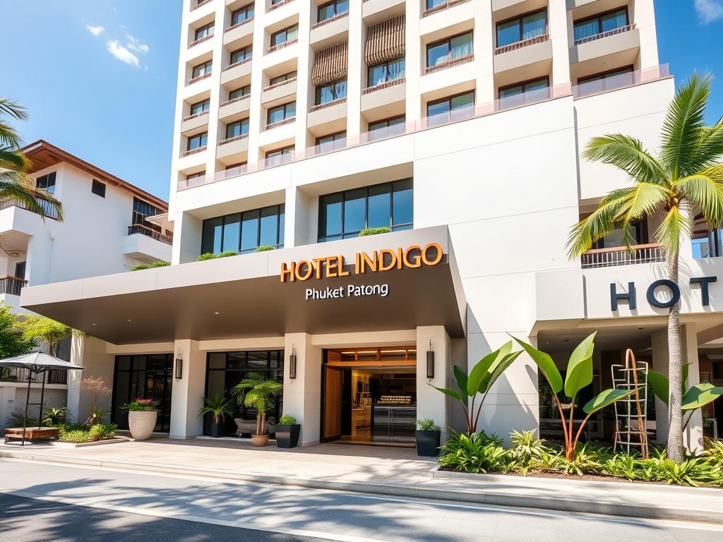 Hotel Indigo Phuket Patong exterior and entrance, a 5-star Phuket guest friendly hotel Hotel Indigo Phuket Patong exterior and entrance, a 5-star Phuket guest friendly hotel
