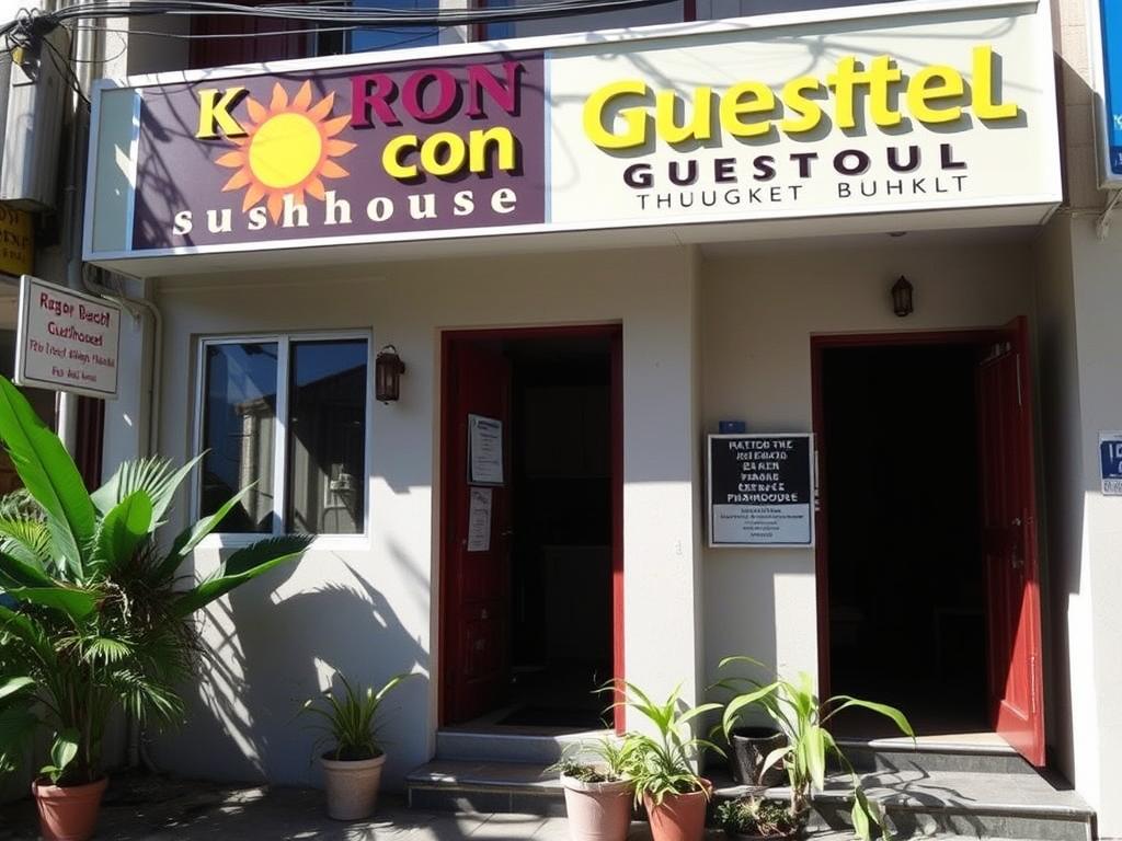Karon Sunshine Guesthouse exterior, a budget Phuket guest friendly hotel in Karon Beach Karon Sunshine Guesthouse exterior, a budget Phuket guest friendly hotel in Karon Beach