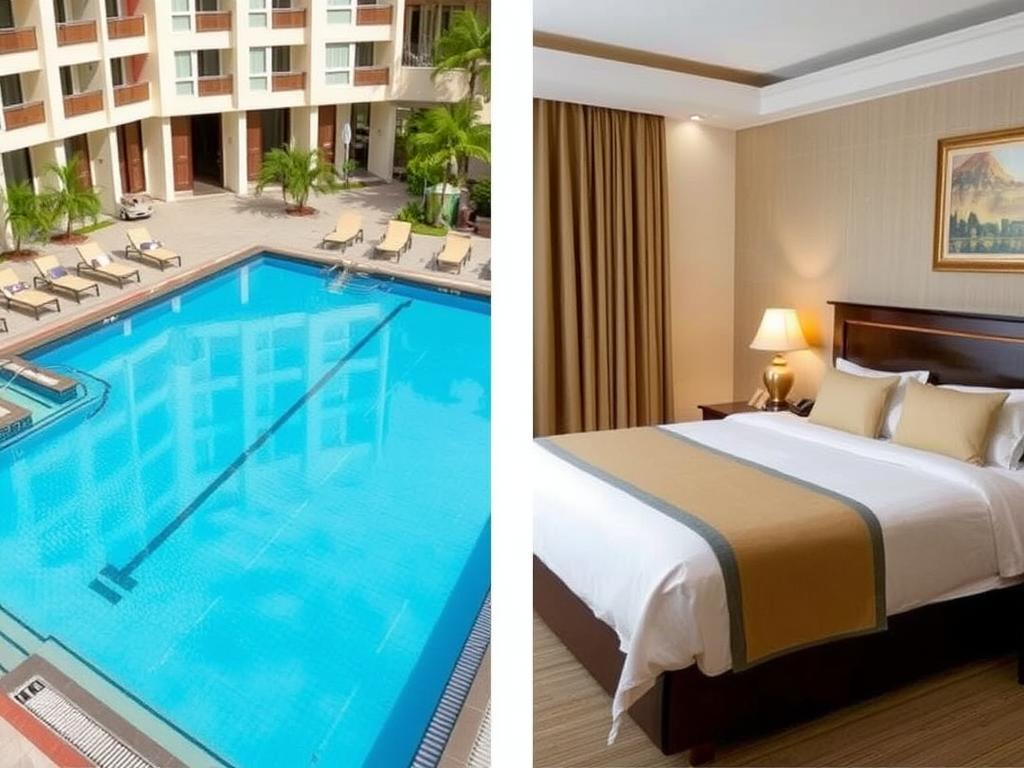 LK Metropole Hotel swimming pool and room interior in Pattaya
