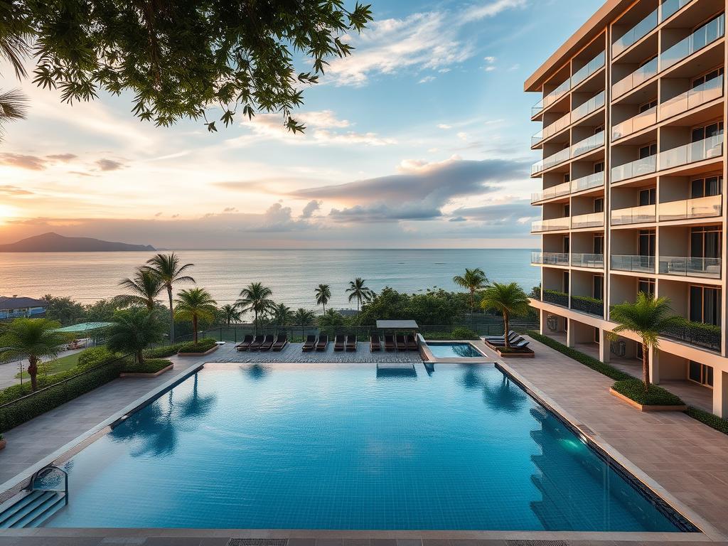 Sunset Plaza Condominium swimming pool with sea view, a luxury Phuket guest friendly hotel in Karon Sunset Plaza Condominium swimming pool with sea view, a luxury Phuket guest friendly hotel in Karon