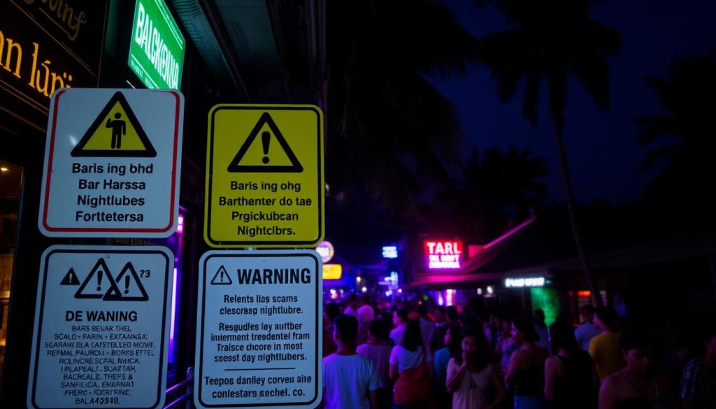 bali nightlife warning signs
