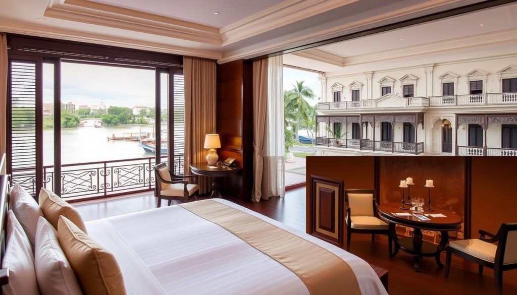 Amanjaya Pancam Hotel riverside view in Phnom Penh