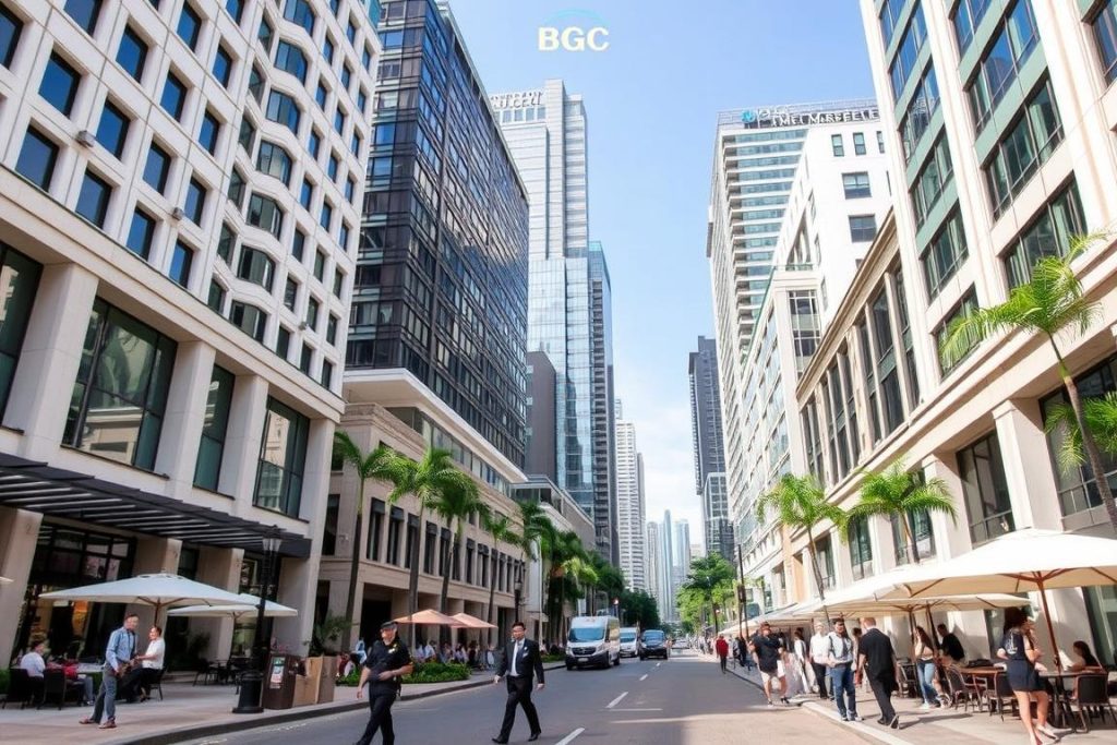 BGC modern cityscape with upscale hotels and restaurants