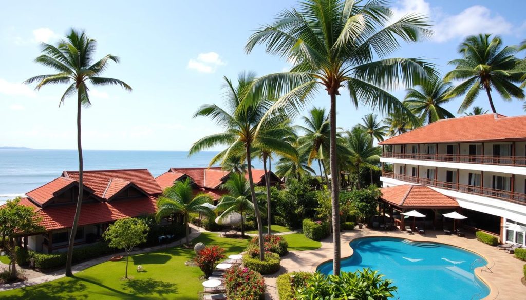 Beachfront resort in Phuket with tropical gardens and swimming pool