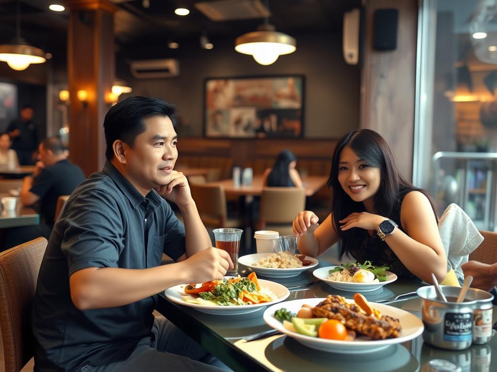 Casual lunch date at a restaurant in Manila cost of dating younger women in manila for older men