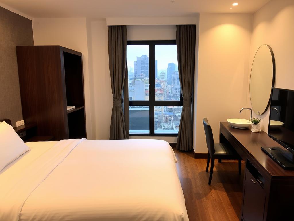 Centre Point Hanoi Hotel room with city view, comfortable for dating stays in Hanoi