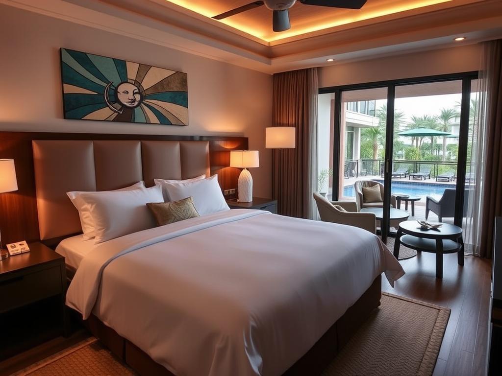 Comfortable room at Wild Orchid Resort with pool access in Angeles City