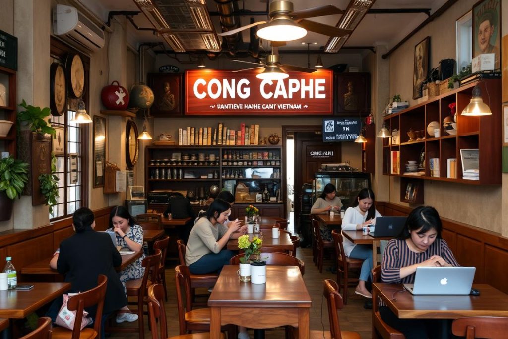 Cong Caphe in Hanoi where foreigners can meet Vietnamese women