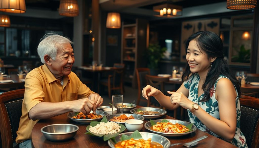 Couple dining at a traditional Filipino restaurant in Manila
