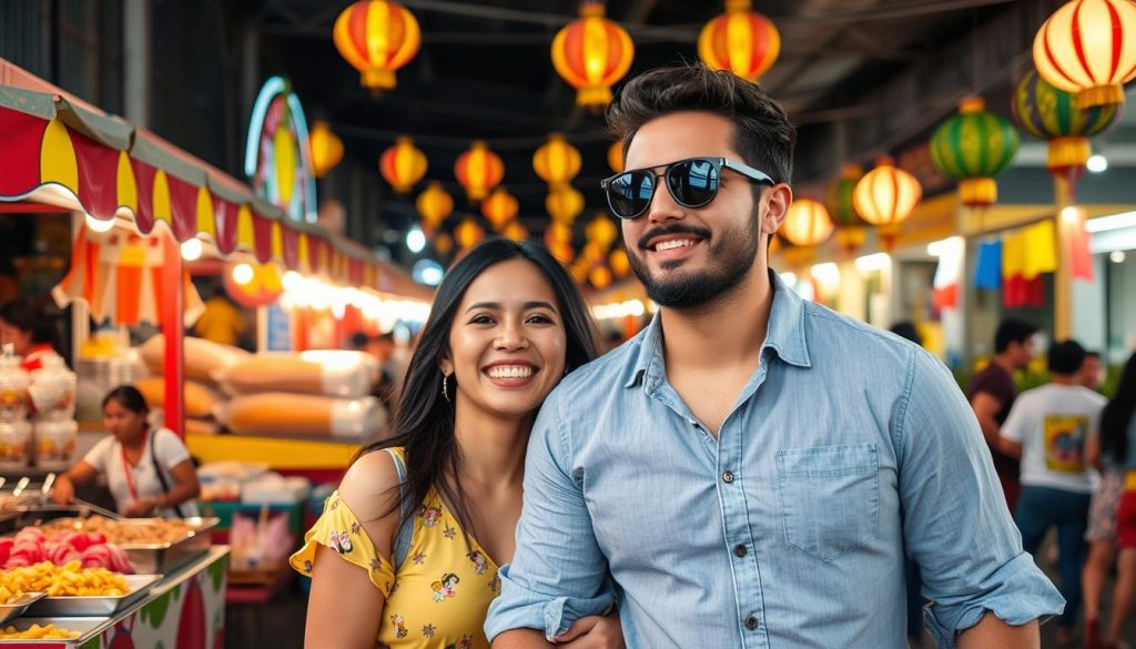 Couple enjoying a day at a local festival in Angeles City