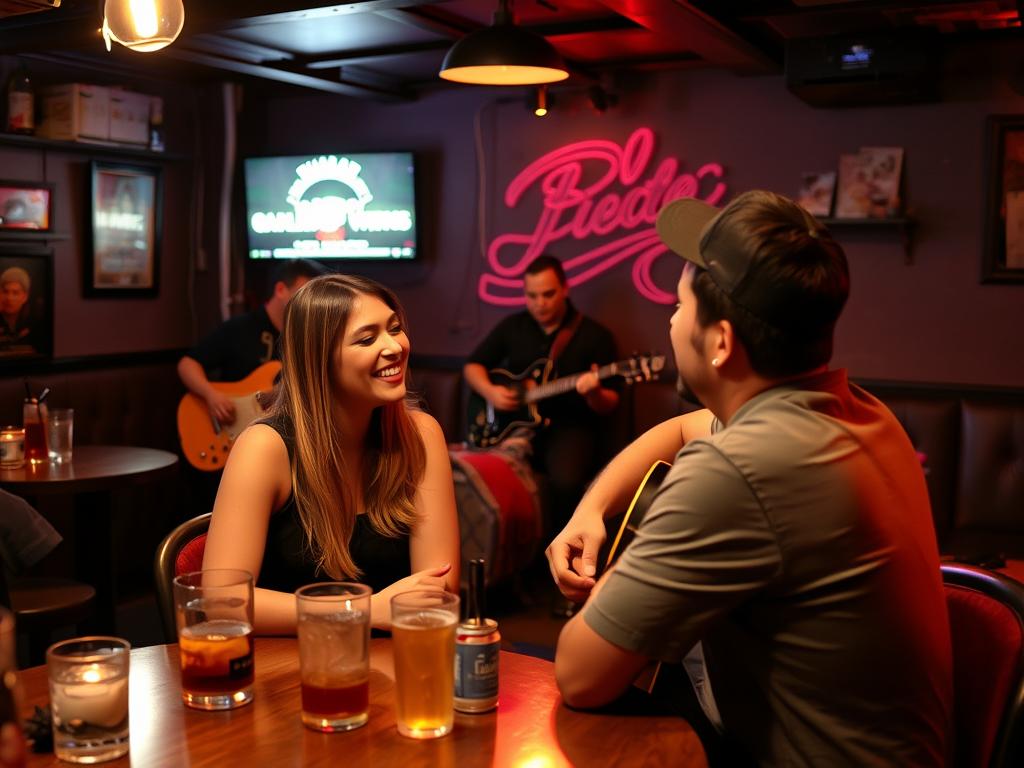 Couple enjoying live music at a bar in Manila Couple enjoying live music at a bar in Manila