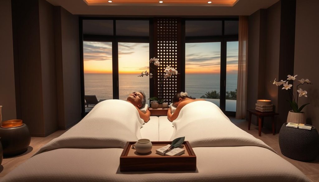 Couple enjoying spa treatment at luxury resort in Da Nang