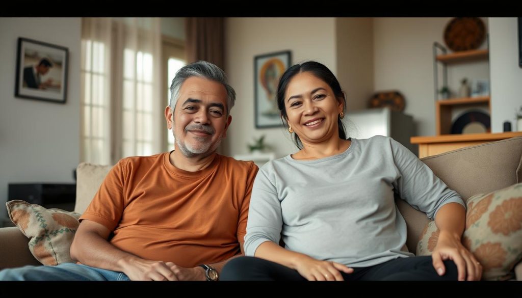 Couple in casual domestic setting in Cambodia