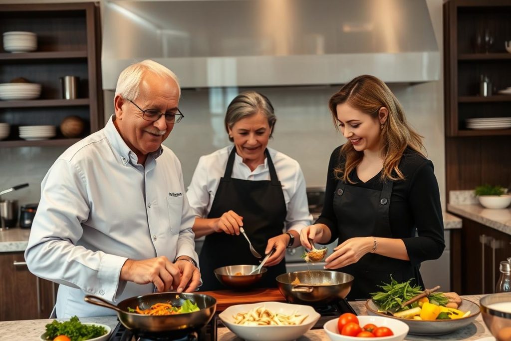 Couple participating in a private Vietnamese cooking class with a professional chef - cultural things to do in Vietnam