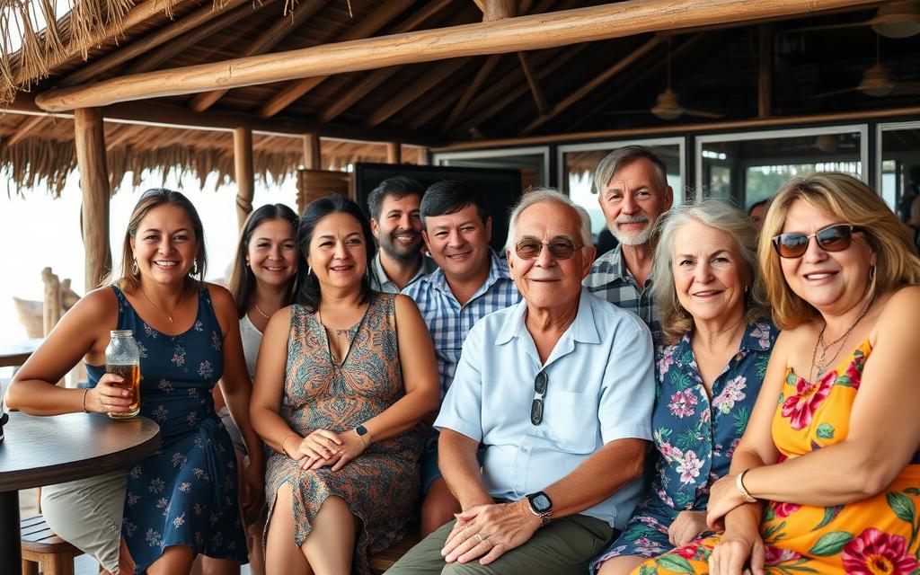 Diverse group of dating app users in Bali