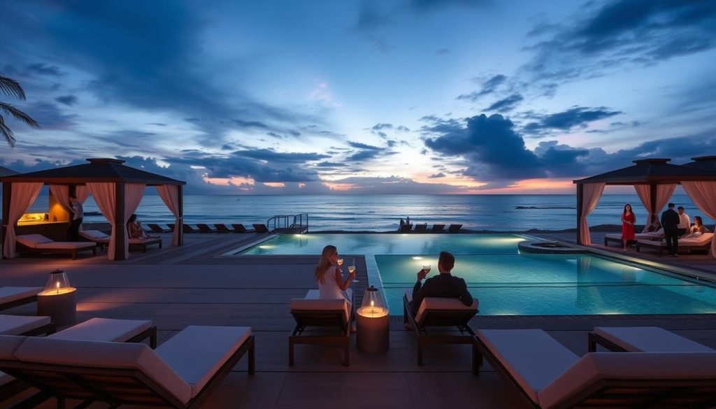 Elegant beach club in Phuket with ocean views and sunset ambiance - date ideas Thailand