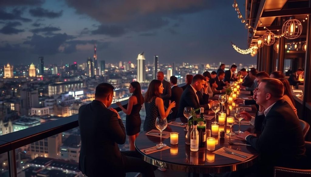 Elegant rooftop bar in Hanoi with city views, perfect for upscale hanoi dating nightlife