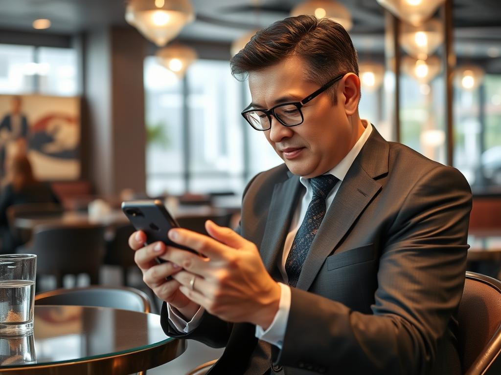 FilipinoCupid app interface showing profile browsing on smartphone held by older man