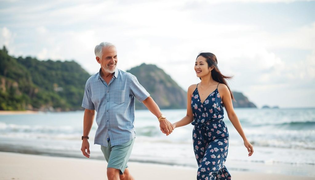 Happy couple who met through dating app in the Philippines
