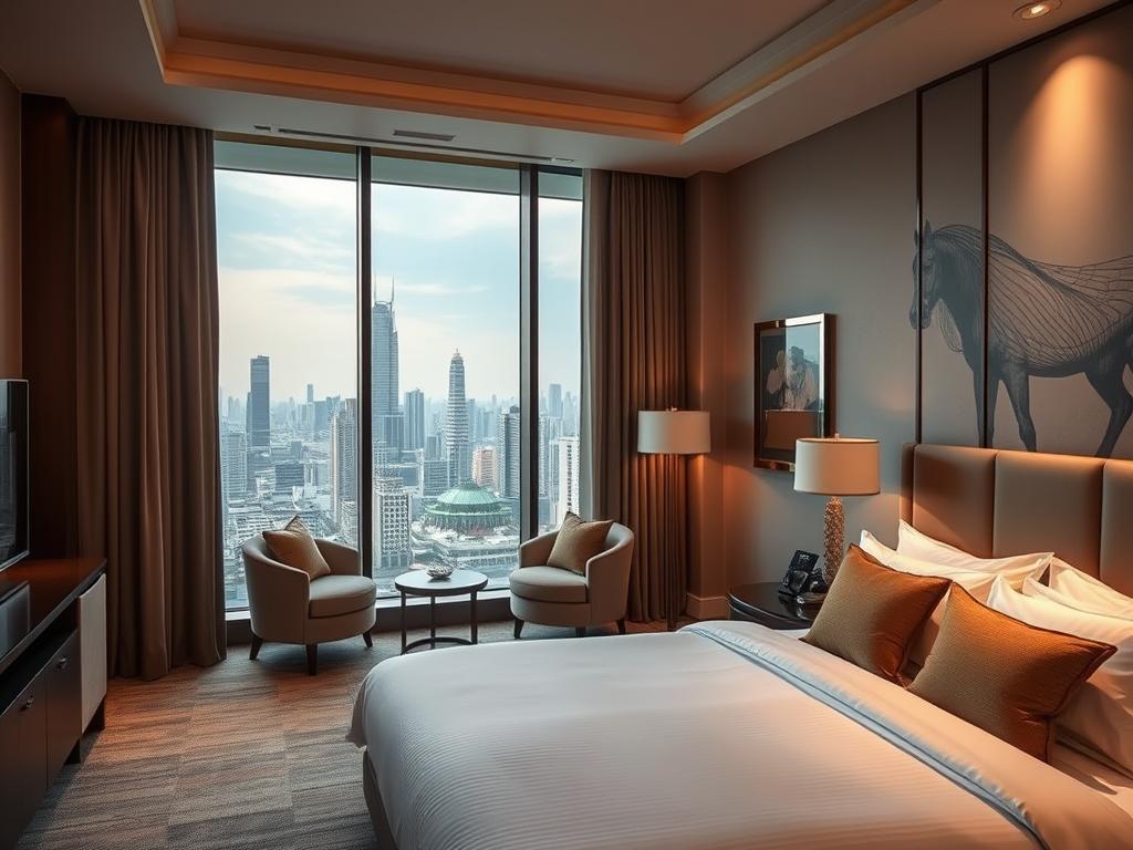 Luxury hotel room in Bangkok representing accommodation costs when dating in Thailand