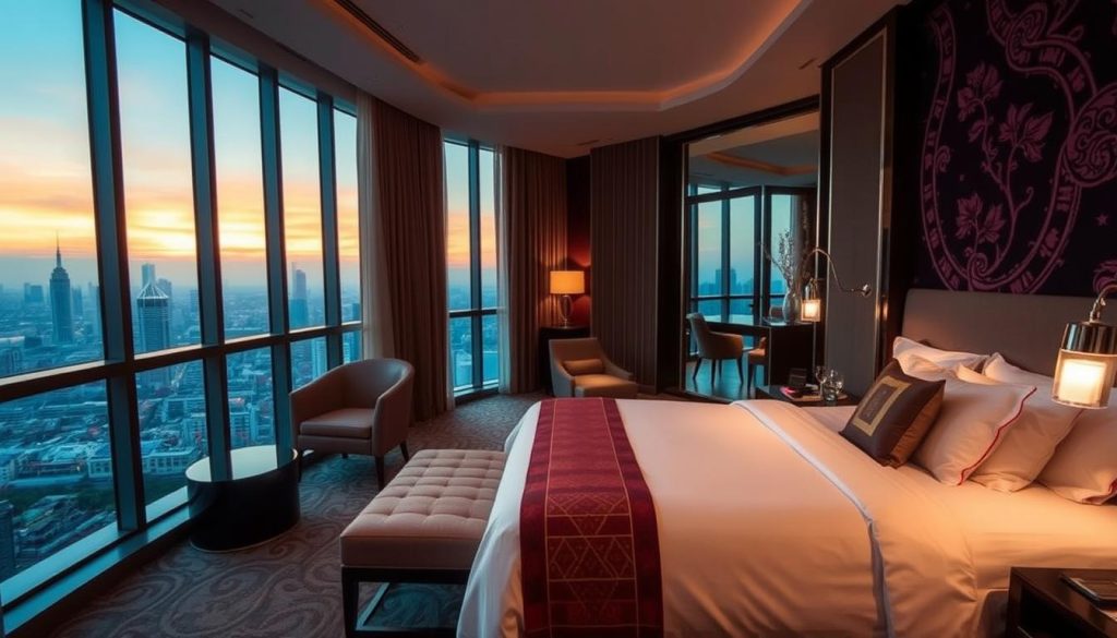 Luxury hotel room with city view in Ho Chi Minh City