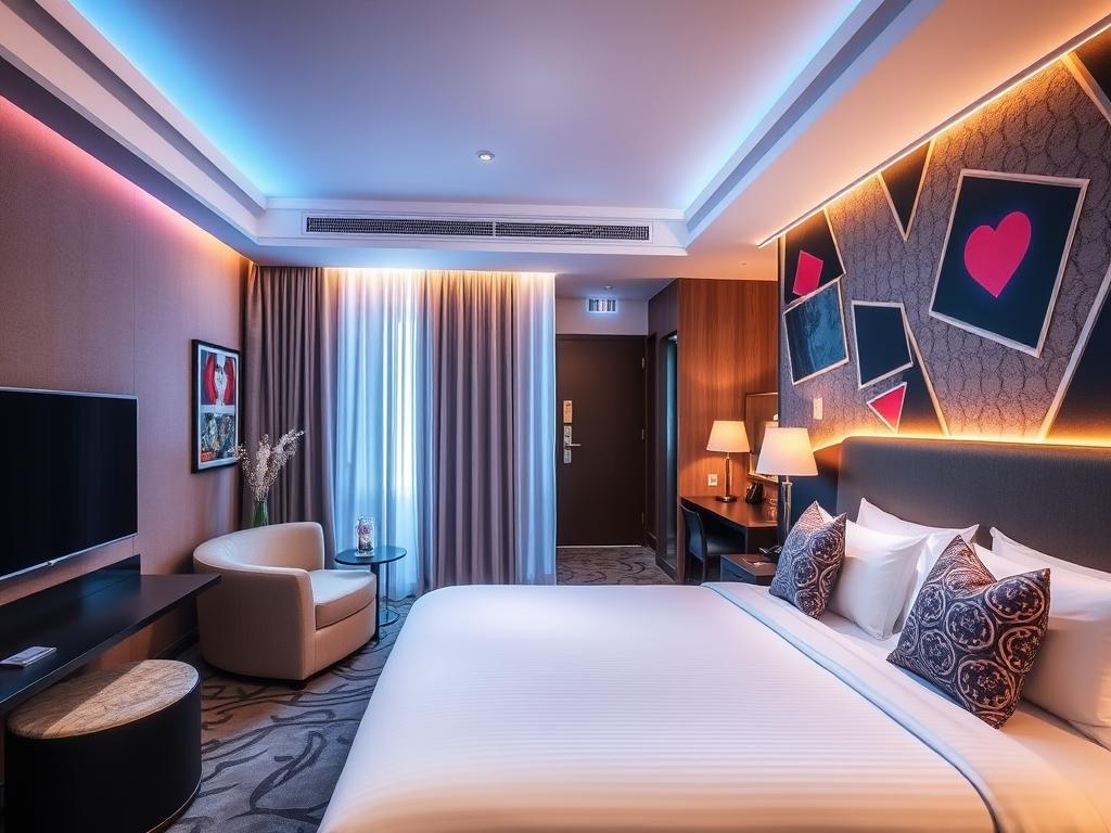 Luxury room at ABC Hotel in Angeles City with stylish decor