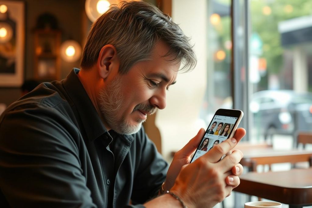 Man using dating app on smartphone showing profiles of Vietnamese women in Hanoi, representing online hanoi dating culture Man using dating app on smartphone showing profiles of Vietnamese women in Hanoi, representing online hanoi dating culture