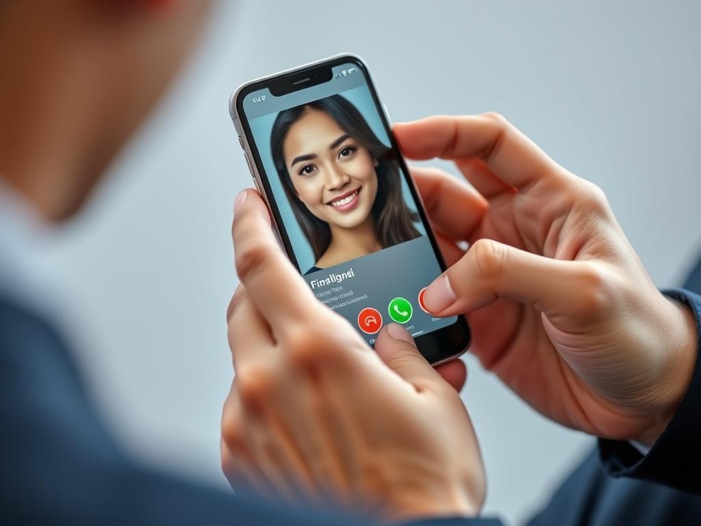 Man using dating app on smartphone to connect with younger women in Manila