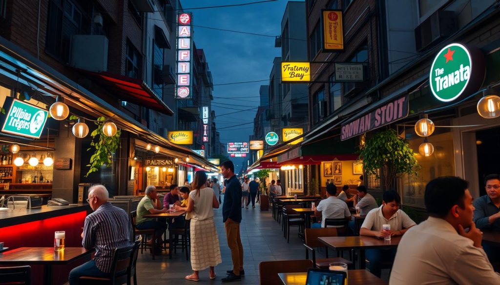 Manila's entertainment district with bars and clubs popular with older Western visitors