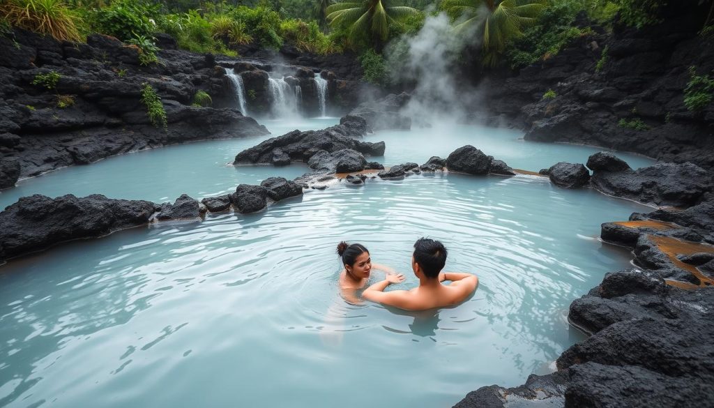 Natural hot springs at Puning with volcanic sand bath treatment
