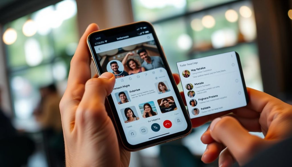 Person using dating app on smartphone to connect with women in Jakarta