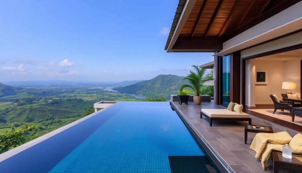 Private villa with pool at Four Seasons Sayan overlooking the river valley for best hotels bali dating