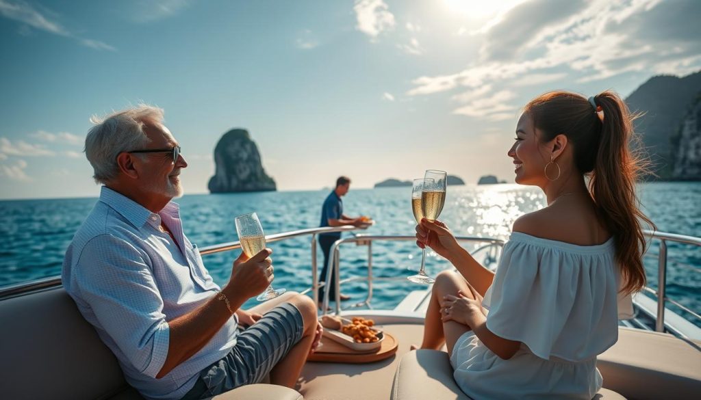 Private yacht charter in Phuket for couples exploring islands