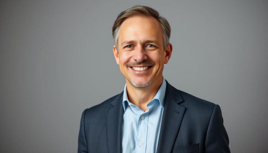 Professional older man's dating profile photo example