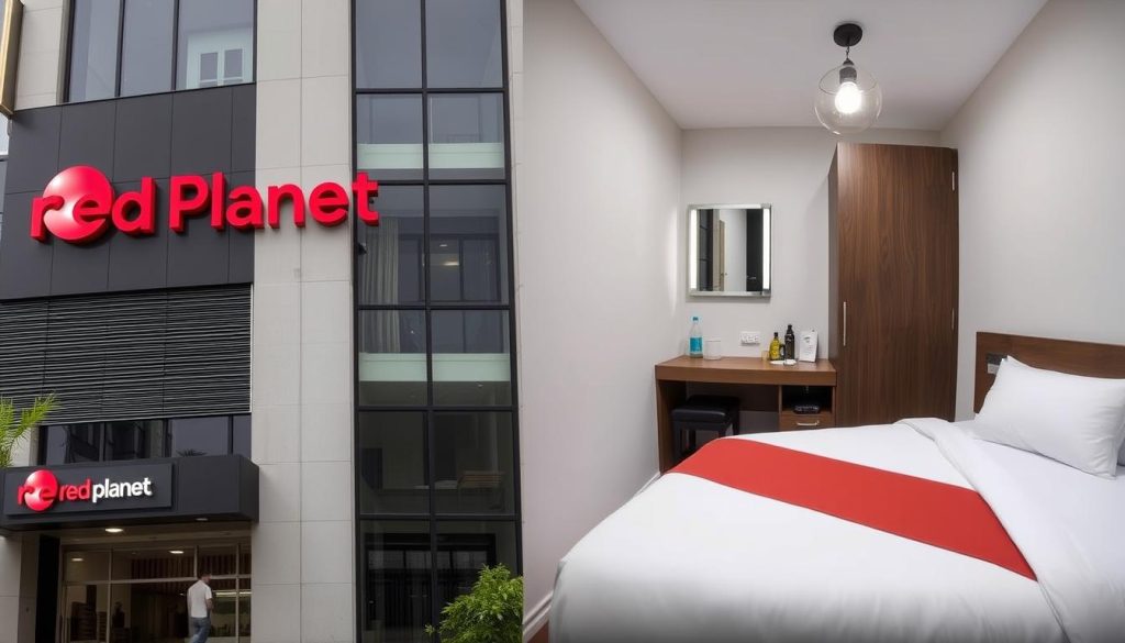 Red Planet Makati budget hotel room and exterior