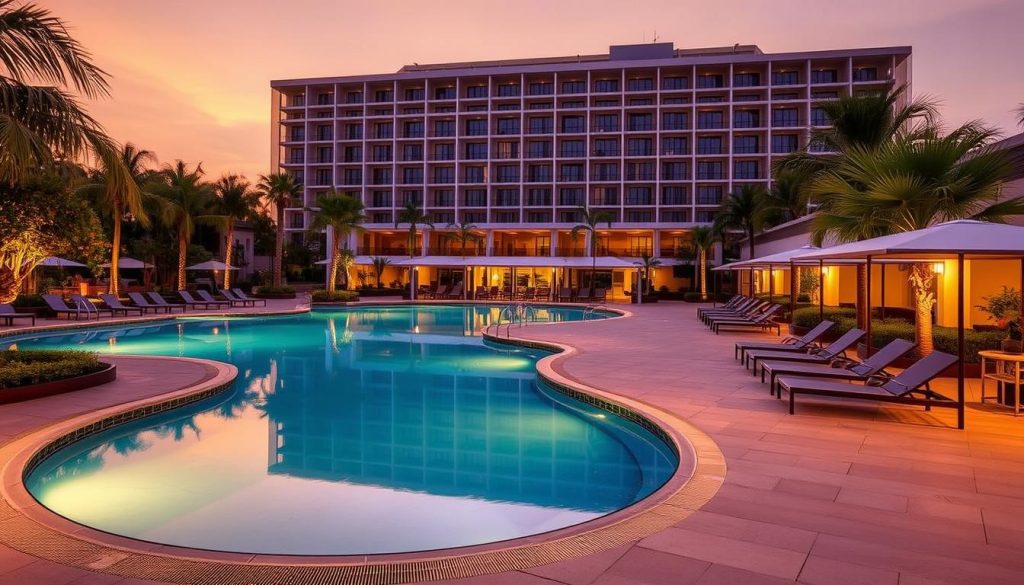 Risemount Premier Resort Da Nang pool area, mid-range option for best hotels da nang dating