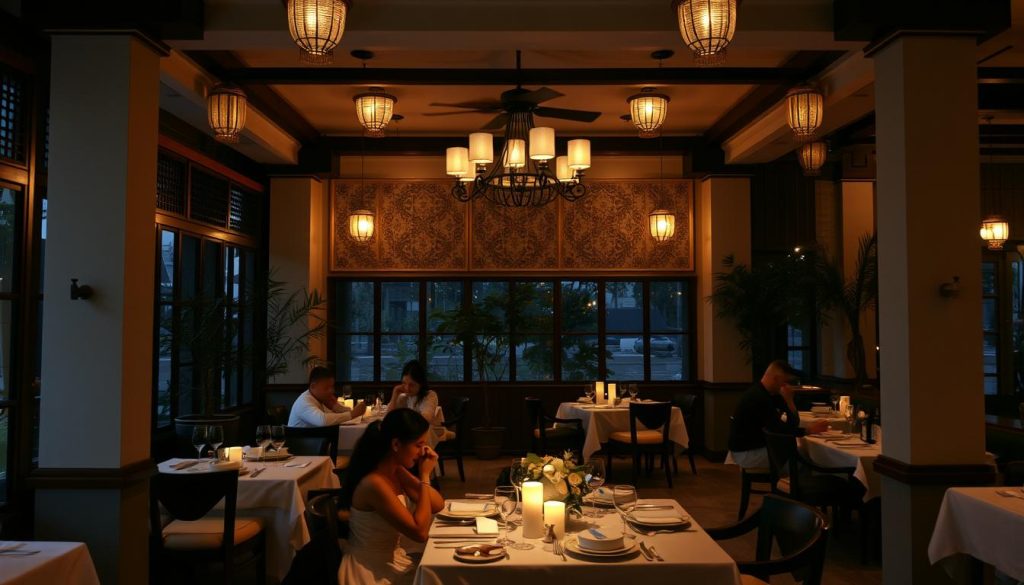 Romantic restaurant setting in Cambodia