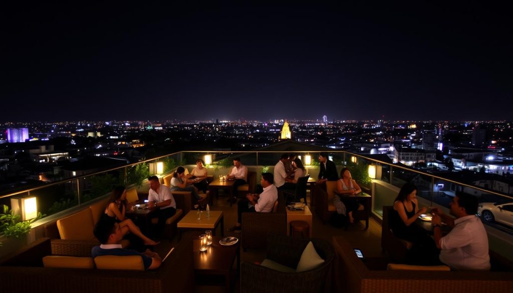 Rooftop bar in Siem Reap showing a more sophisticated nightlife dating venue