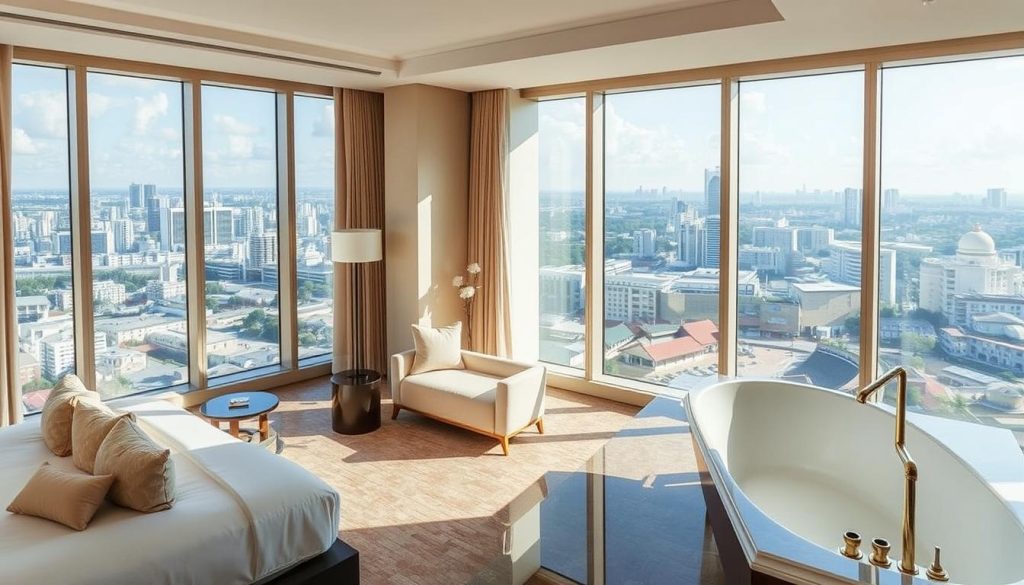 Rosewood Phnom Penh luxury room with city view
