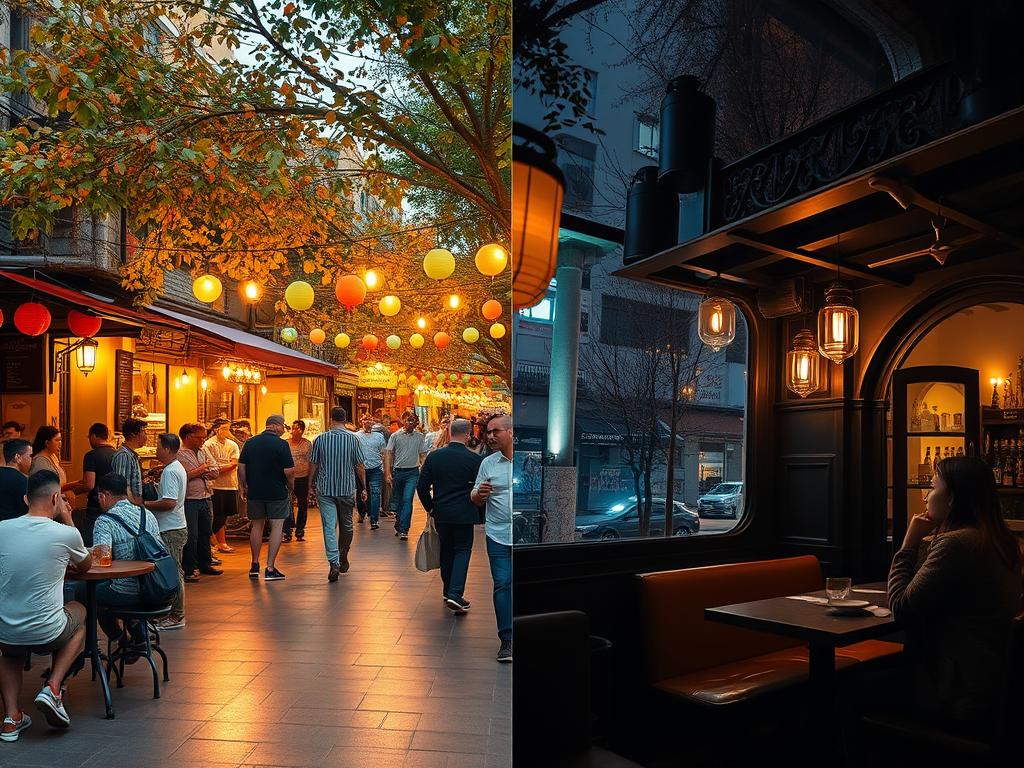 Seasonal contrast of Hanoi nightlife in different weather conditions