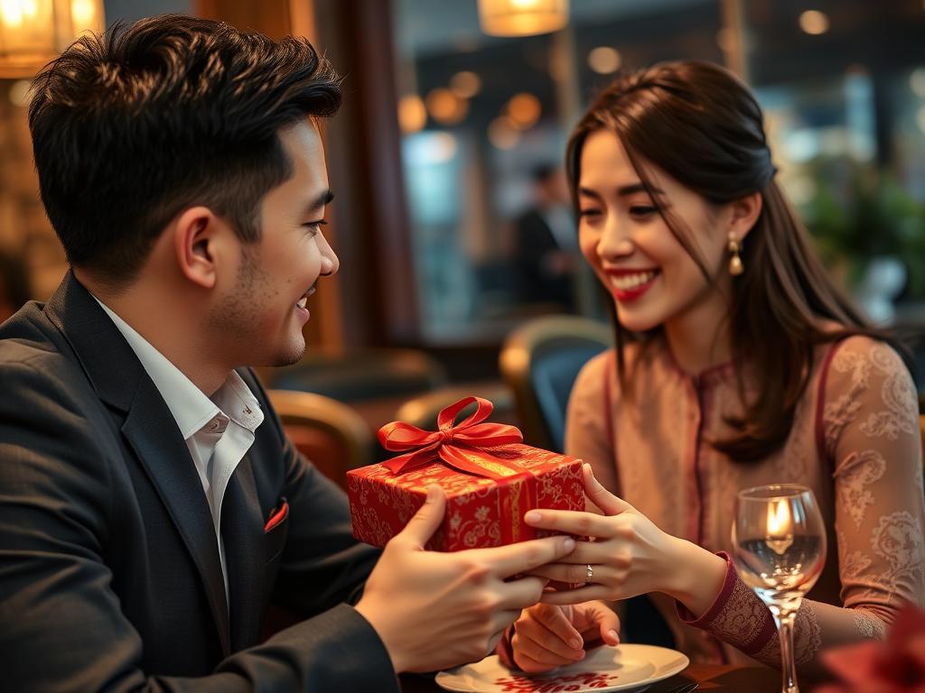 Traditional Vietnamese gift-giving during a date in Da Nang