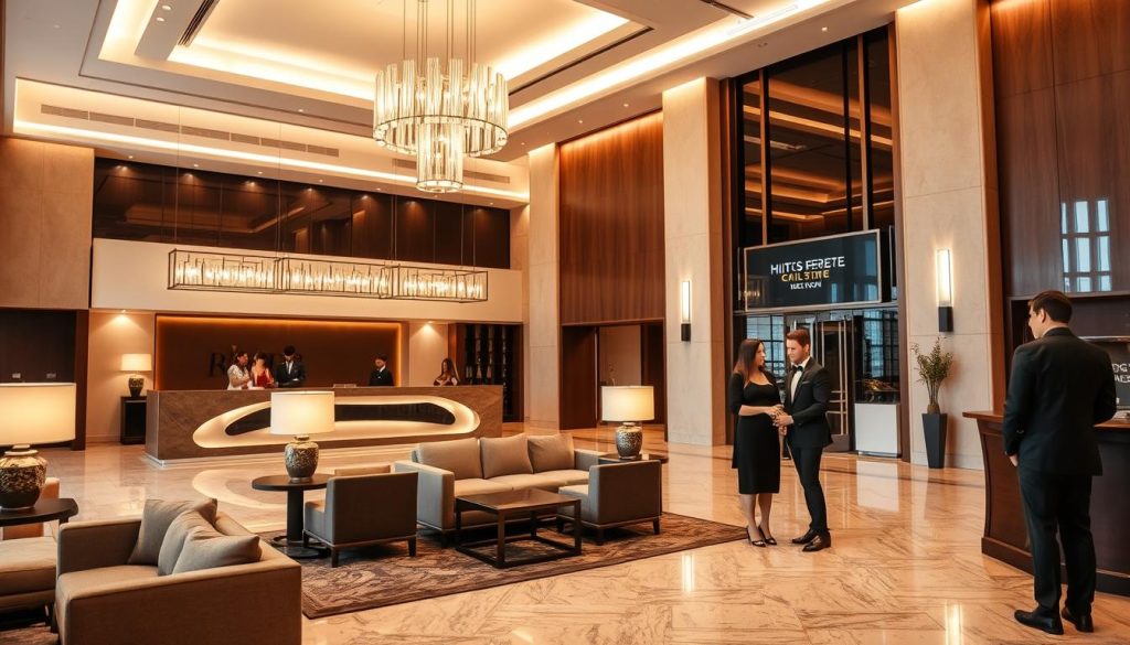 Upscale hotel lobby in Angeles City with modern design