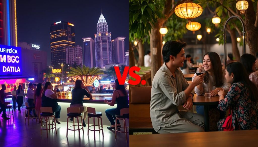 Contrast between BGC nightlife and provincial Filipino dating scene