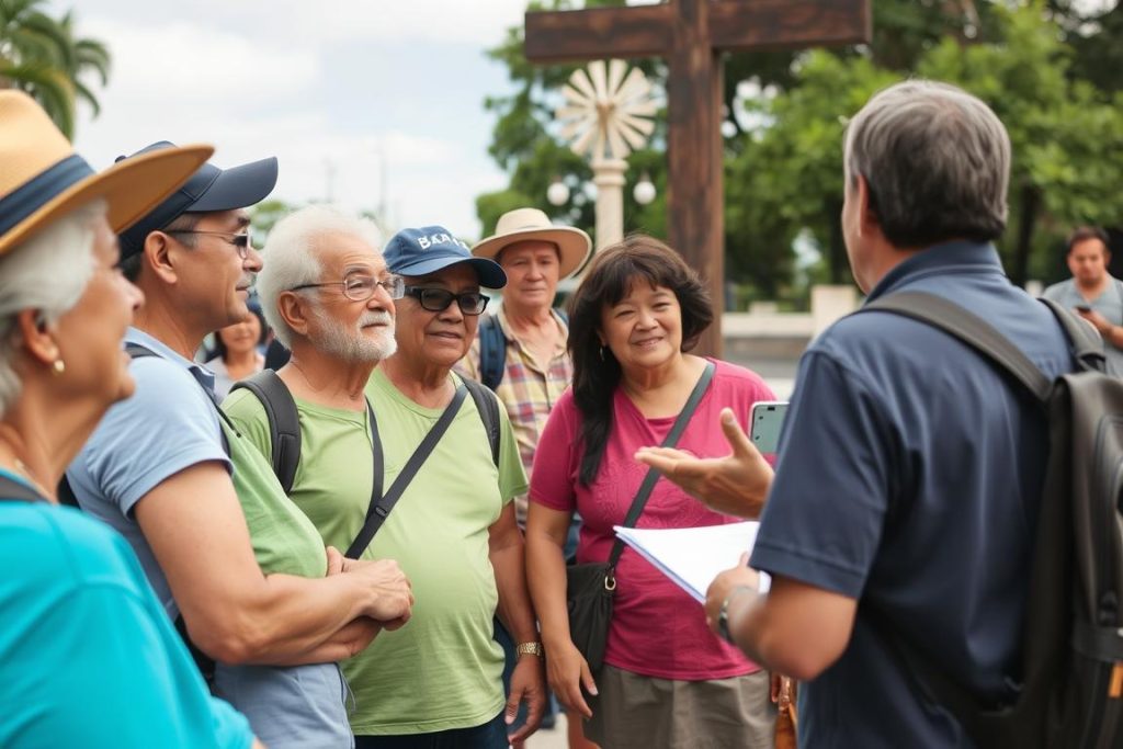 Guided tour group in Cebu with local Filipino guide