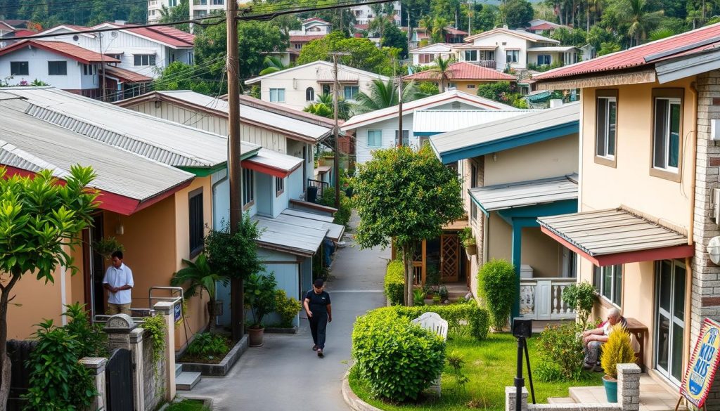 Middle-class neighborhood in Cebu City showing typical Filipino family homes
