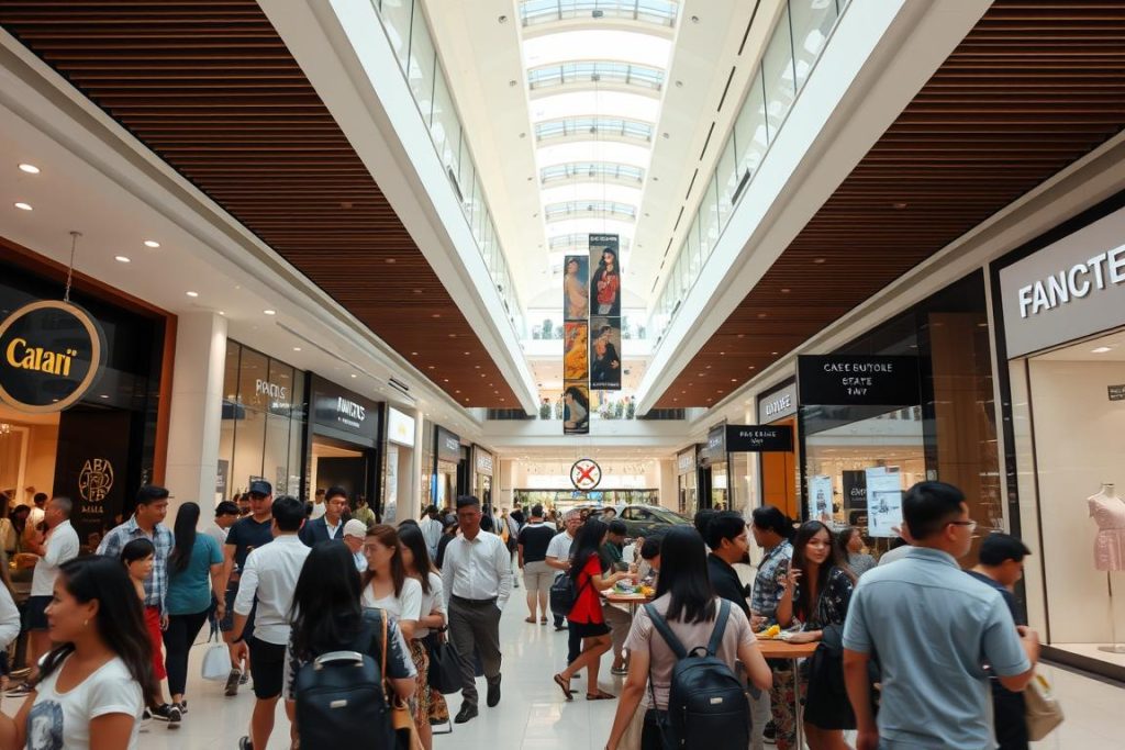 Modern shopping mall in Manila where locals and expatriates socialize