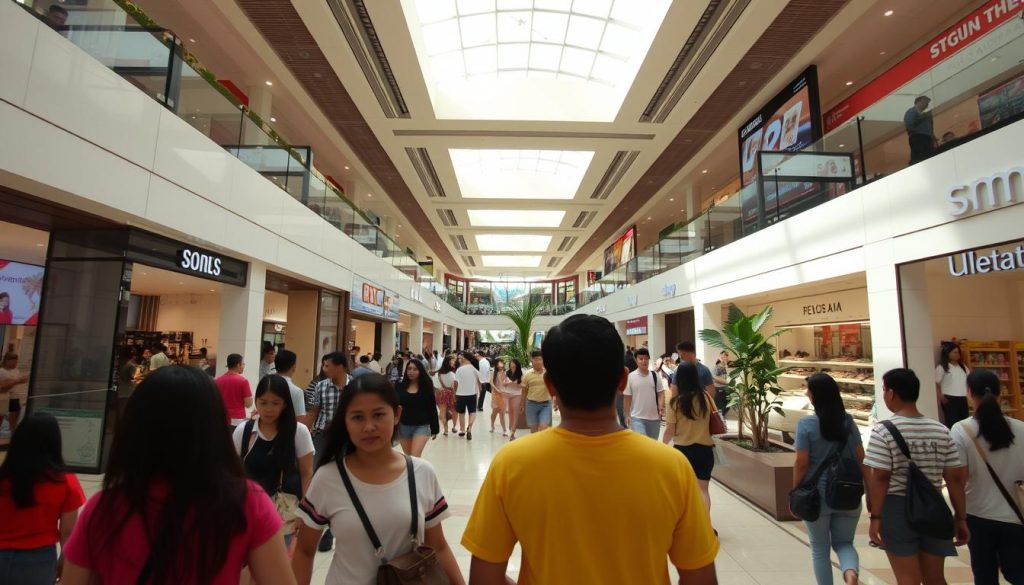 SM Mall of Asia in Manila with shoppers