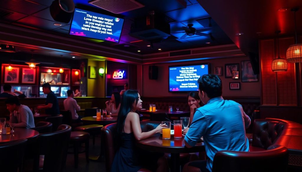 Typical Filipino karaoke bar popular for dates
