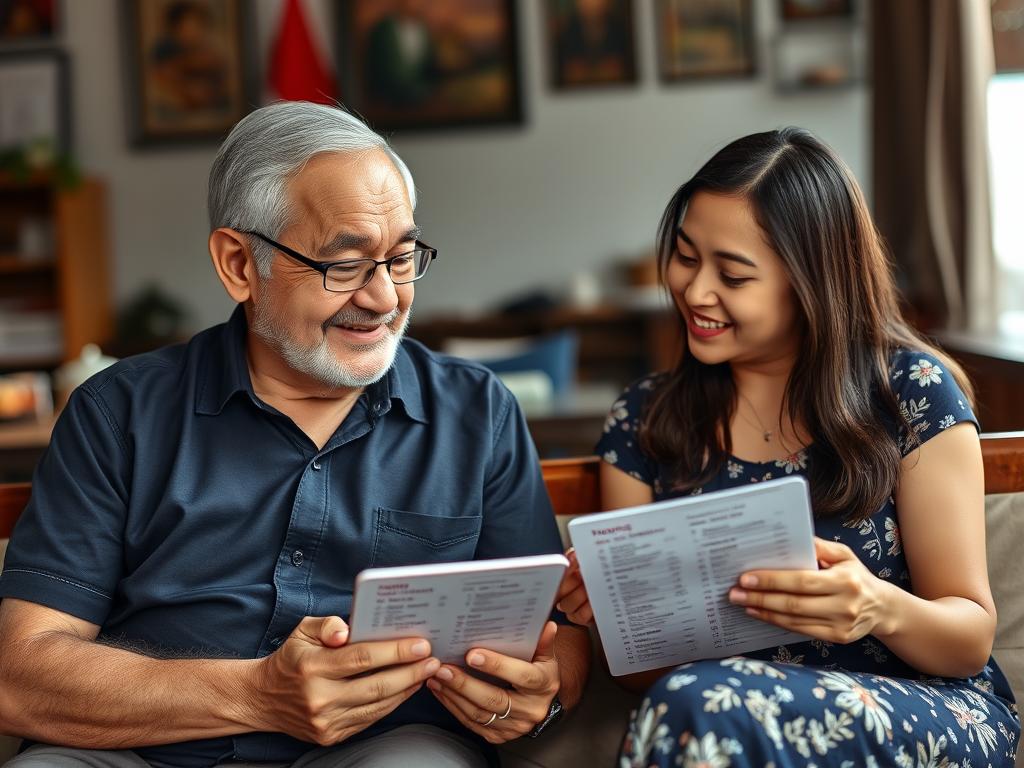 Western man learning Tagalog phrases from Filipina partner